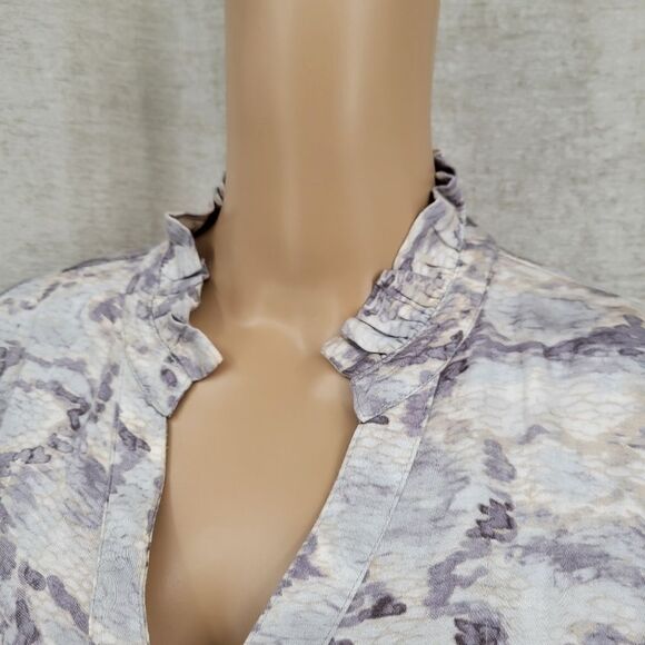 Karlie Abstract Snakeskin Print Long Sleeve Teired Dress Women's Size Medium - Picture 4 of 14